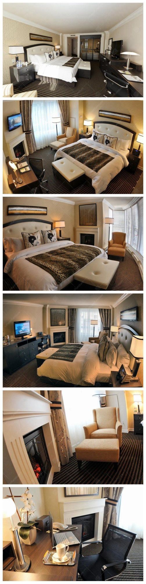 Modern Luxury 5 Stars Wooden Hotel Bedroom Furniture Sets