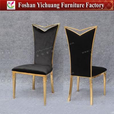 Durable Black Fabric Stainless Steel High Back Chair (YCX-SS23)