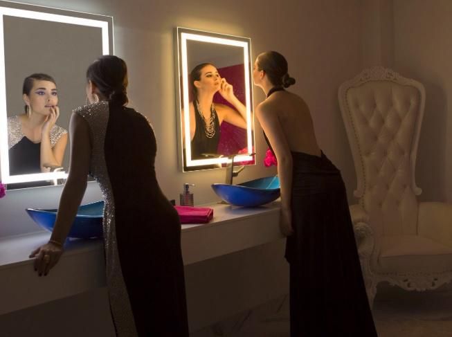 5mm Bathroom Sandblast /Frosted LED Smart Mirror with Touch Sensor