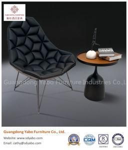 Modern Simple Iron Metal Home Living Room or Hotel Lobby Leather Leisure Chair