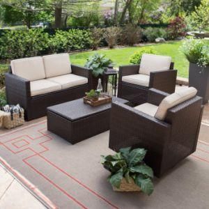 Modern Leisure Fabric Resin Wicker Outdoor Sectional Furniture Sofa with Aluminium Frame