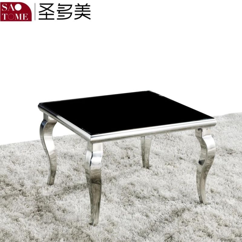 Two Layer Metal Frame Tempered Glass Coffee Table