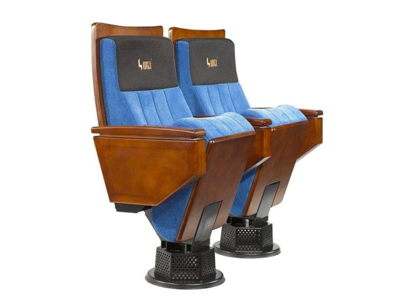 Comfortable PU Recline Theater VIP Cinema Auditorium Church Wooden Chair