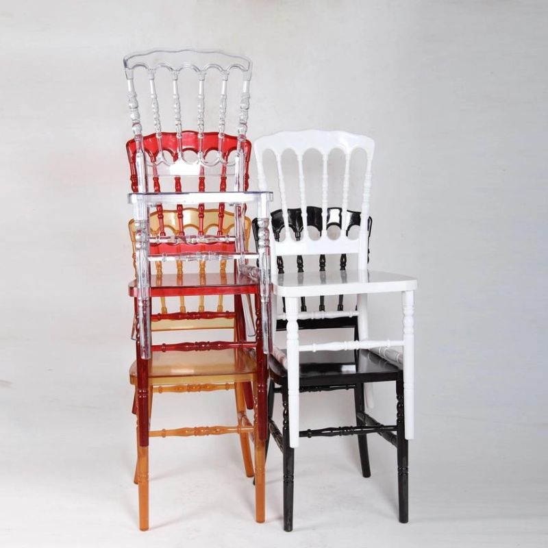 Silver Color Acrylic PC Resin Chiavari Chair Rental Dining Furniture