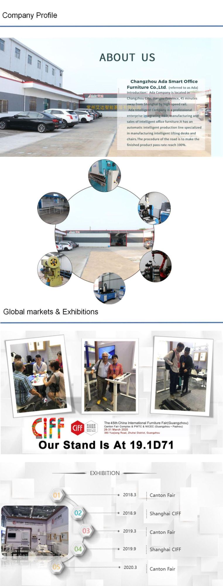 Mobile Height Adjustable Table Pneumatic Desk, Gas Spring Single Column Sit Stand Table with Wheels