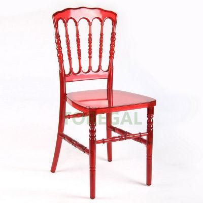 Modern Home Wedding Decoration Red Clear Resin Napoleon Chairs