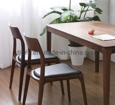 Wholesale Modern Nordic Solid Wood Dining Chair with PU Leather Cushion for Dining Room and Living Room Wegner Wooden Restaurant Chair