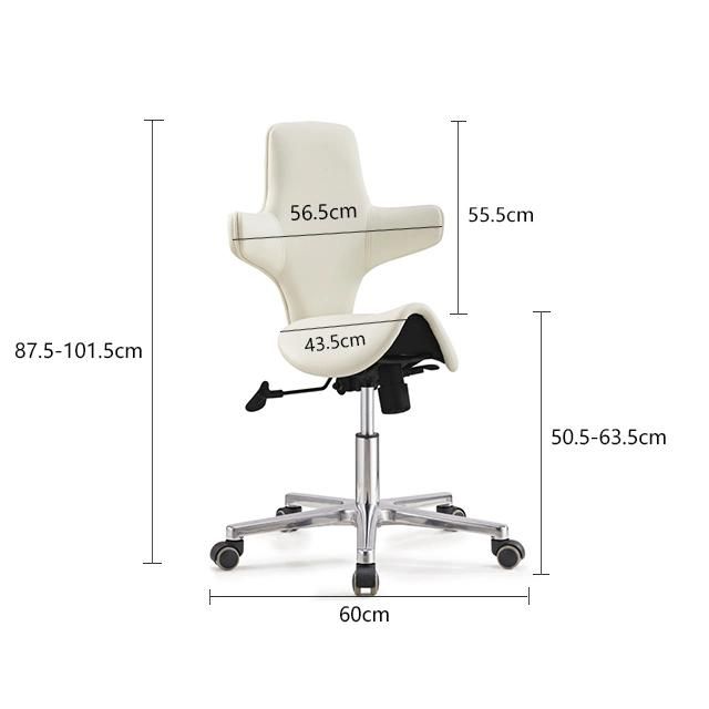 PU Leather Saddle Seat Ajustable Salon Office Chair 2 Years Hydrolytic Resistance