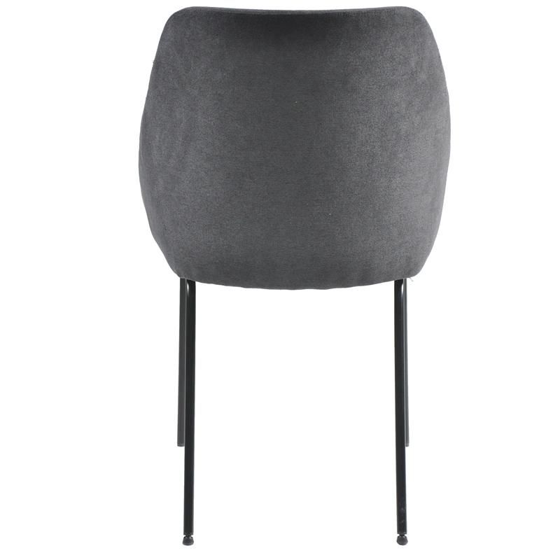 Nordic Style Customizable Upholstered Black Velvet Fabric Dining Chair