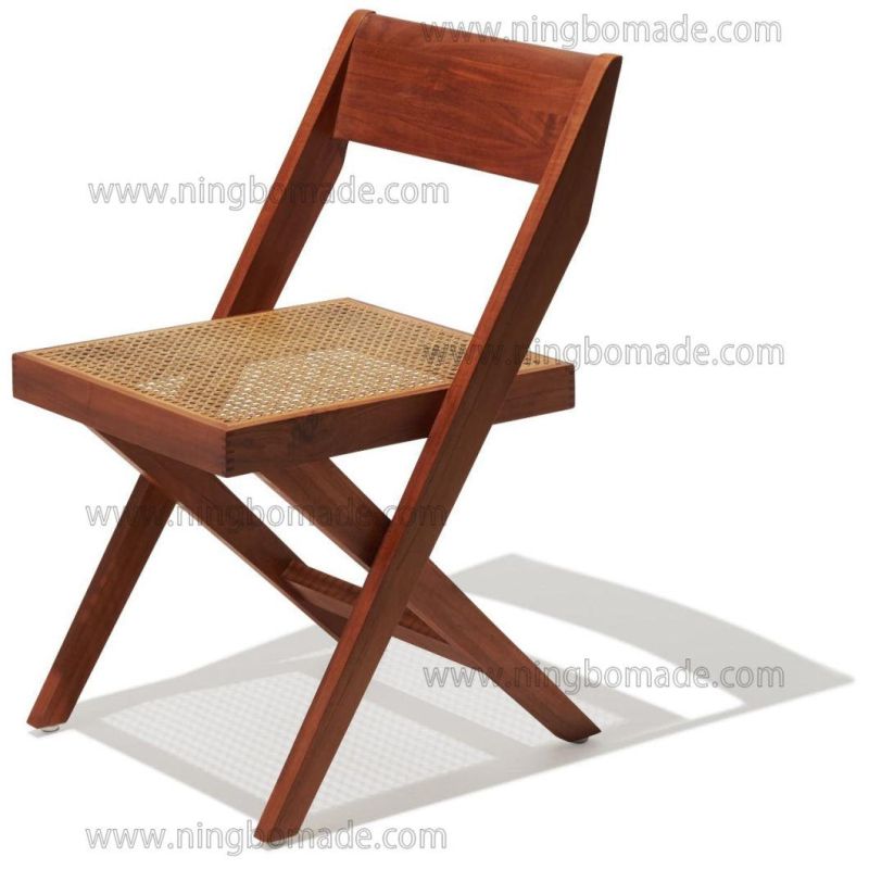 Classic Silhouette Drafting Compass Furniture Natural Ash and Rattan Dining Chair