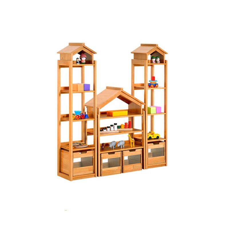 Playroom Furniture Toy Storage Rack, Combination Display Rack for Kindergarten, Day Care Furniture Kids Rack, School Furniture Children Wooden Rack