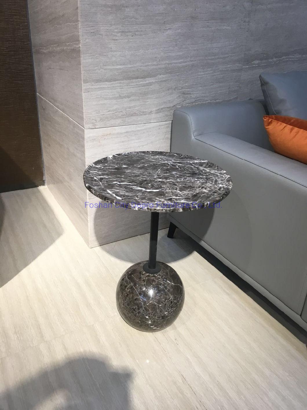 Little Coffee Table Stainless Steel Marble Top