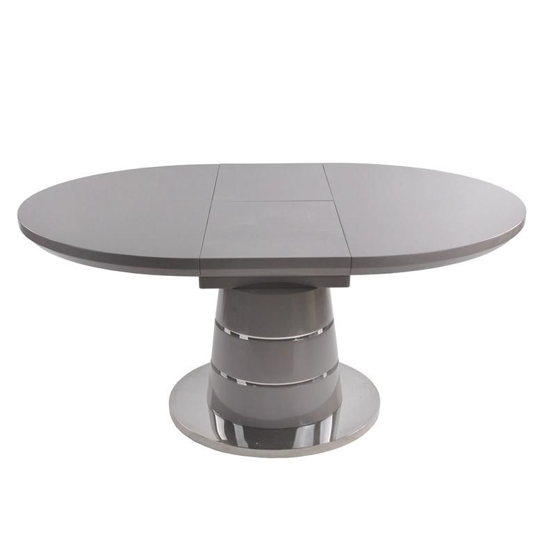 High Glossy Painting Expandable Oval Shape MDF Top Table for Dining Room Restaurant