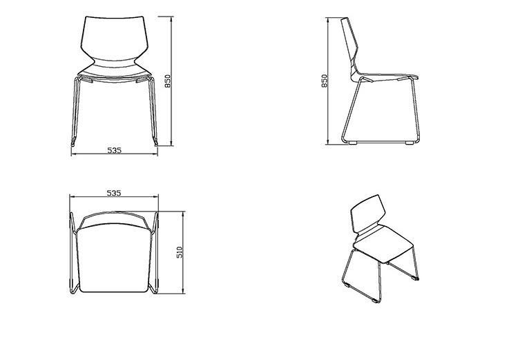 Modern Elegant Italian Design Stainless Steel Durable Useful Restaurant Chair