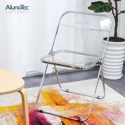 Indoor Use Desk Chair Transparent Colorful Plastic Office Chairs Folding Chairs