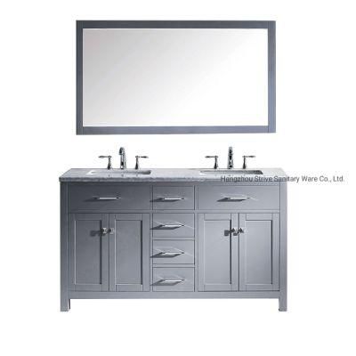 60inch New Design Solid Wood Double Bathroom Vanity Cabinet