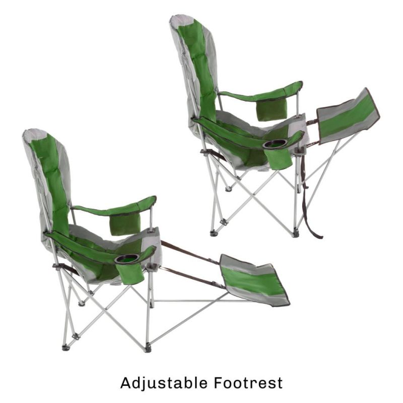 Factory Custom Color Logo Adjustable Portable Lounge Folding Fishing Camping Sun Sea Beach Chair with Canopy Umbrella Armrest