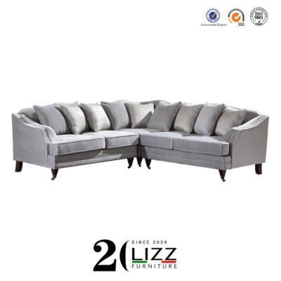 European Luxury Living Room Home Soft Velvet /Linen Fabric Sectonal Leisure 1+2+3 Sofa Furniture Set