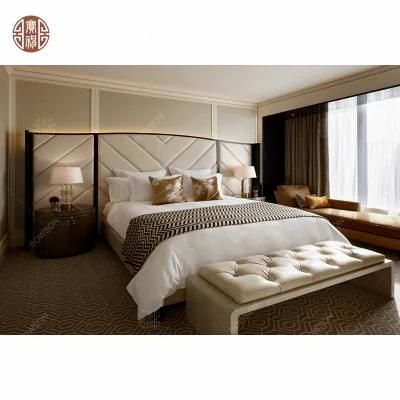 Wood Carving Hotel Bedroom Furniture Latest Double Bed Designs Furniture for Hotel