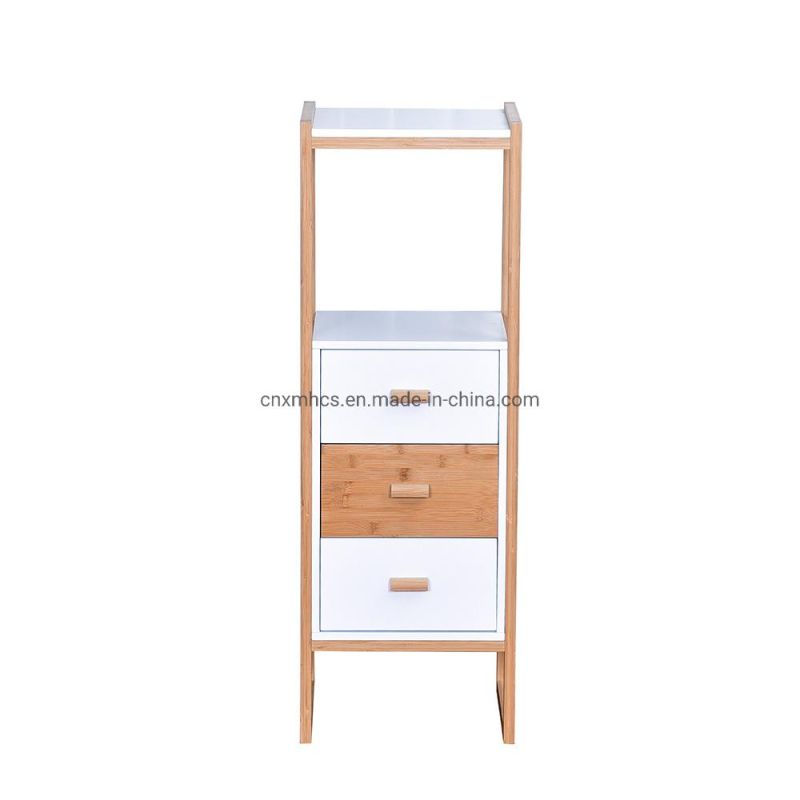 Freestanding Side Cabinet Wooden Storage Drawer Storage Shelves Bathroom Living Room Display Rack