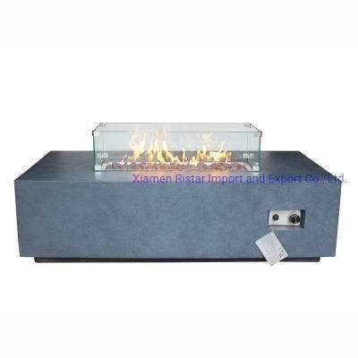 Concrete Grc, Gfrc Rectangle Gas Fire Pit Table, Burning Table Using Propane and Nature Gas