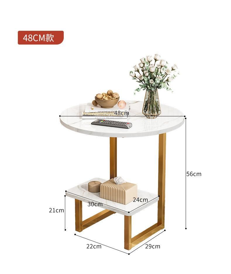 Modern Home Furniture TV Stand Coffee Table Home Living Room Furniture Modern Stainless Steel Gold Plating Legs Marble Top Coffee Table