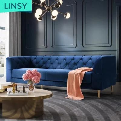 Linsy Modern Furniture Luxury Velvet 3 4 Seat Loveseat Sofa Couch Rbj4K