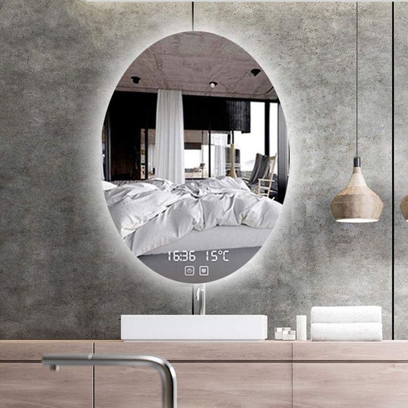 High Quality LED Bathroom Oval Wall Hanging Mirror for Hotel
