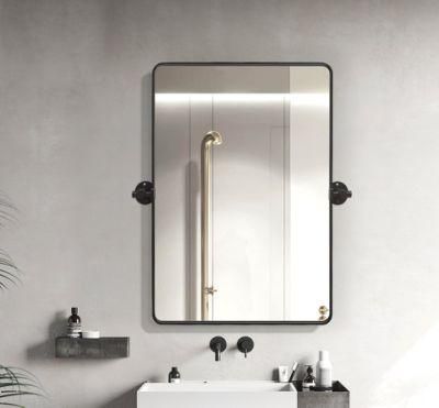 New Household Premium Quality Large Advanced Design Easy to Maintenance Metal Framed Decorative Mirror Pivot Tilting Bathroom Vanty Mirror