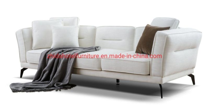 Modern Armrest Fabric 3 Seat Reception L Shape Sectional Sofa Furniture