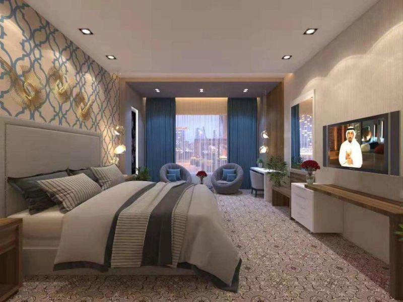 Luxury Hotel Double Bed Design Headboard Bedroom Furniture