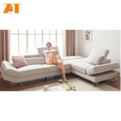 High Quality Customized Modern Chinese Home Furniture Living Room Fabric Modular L Shape Sectional Sofa for Villa