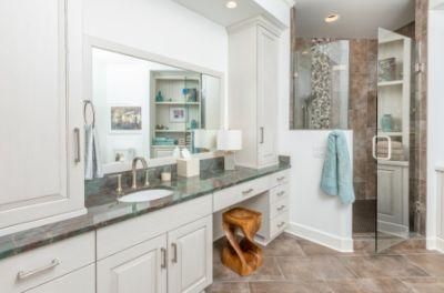 Raised Panel Door White Bathroom Cabinets with Undermount Sink Vanity