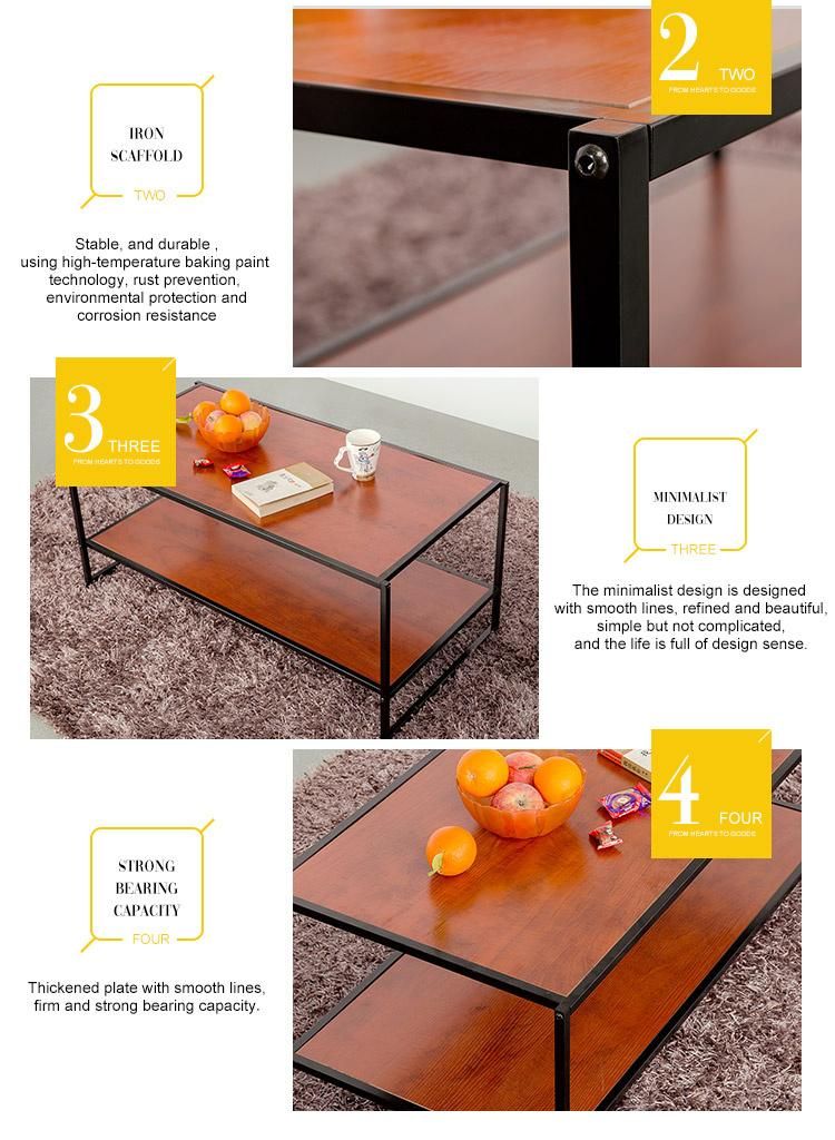 Coffee Tables Set with Shelf Living Room Wooden Sofa Side Table Eco-Friendly Sturdy and Easy Assembly Modern Furniture
