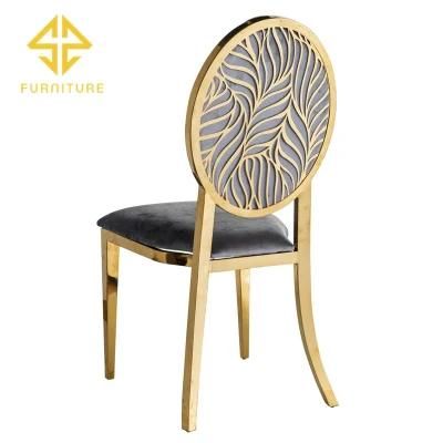 Hot Sale Luxury Gold Metal Frame Wedding Velvet Dining Chair