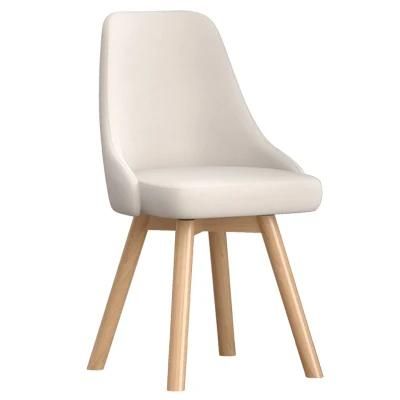 Nordic Modern Home Furniture PU Leather Fabric Swivel Wooden Dining Chair