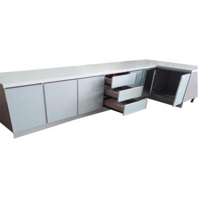 Particle Board MDF Door Wooden Modern Kitchen Cabinet Features Metal Slider Customization Cabinet