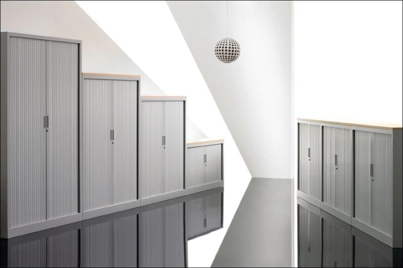 Modern Design Tambour Shutter Door Wardrobe Cabinet PVC Cabinets Roller Shutter Door Storage Cabinet