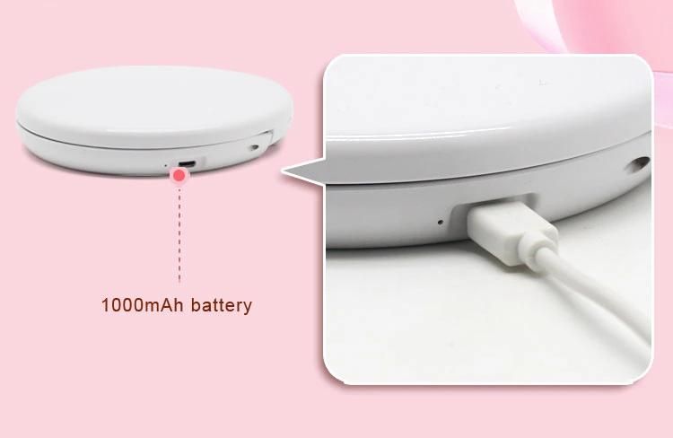 High Definition Foldable Pocket Mirror Rechargeable 1000mAh Battery Inbuilt Portable Makeup Mirror