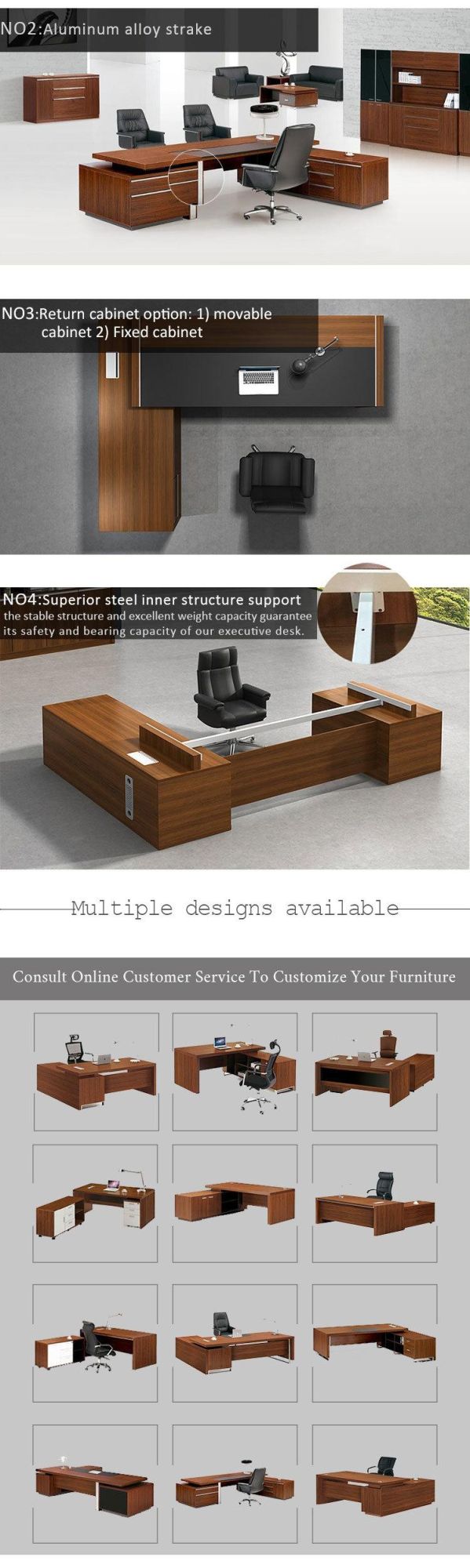 Fresh Style High End Modern Staff Executive Office Desk (FOH-ED-M2420)