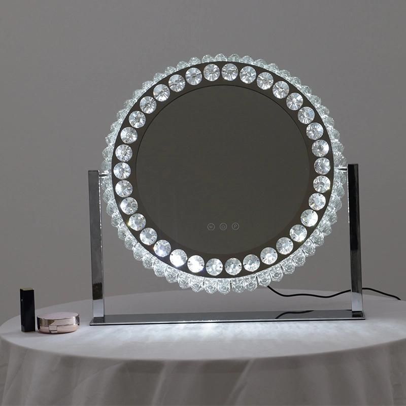 New Elegant Design LED Cosmetic Mirror with Crystal for Makeup