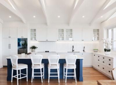 French Style White Shaker Pantry Medium Density Fiber Board Tranditional Kitchen Cabinets