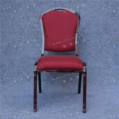 Wholesale Stacking Steel Wedding Chair with Maroon Fabric Yc-Zg32