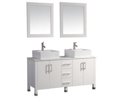 Double Vessel Sink Modern Bathroom Vanity Cabinet