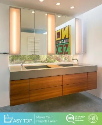Wood Grain Solid Wood Single Bathroom Vanity with Sink