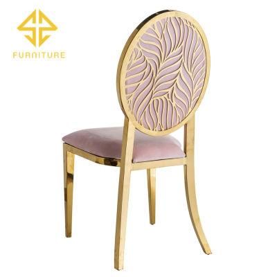 Wholesale Gold Stainless Steel Frame Velvet Cushion Wedding Banquet Chair