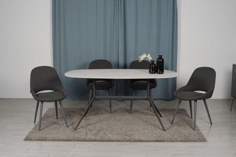 Dining Room Modern Minimalist Slate Oval Family Dining Table