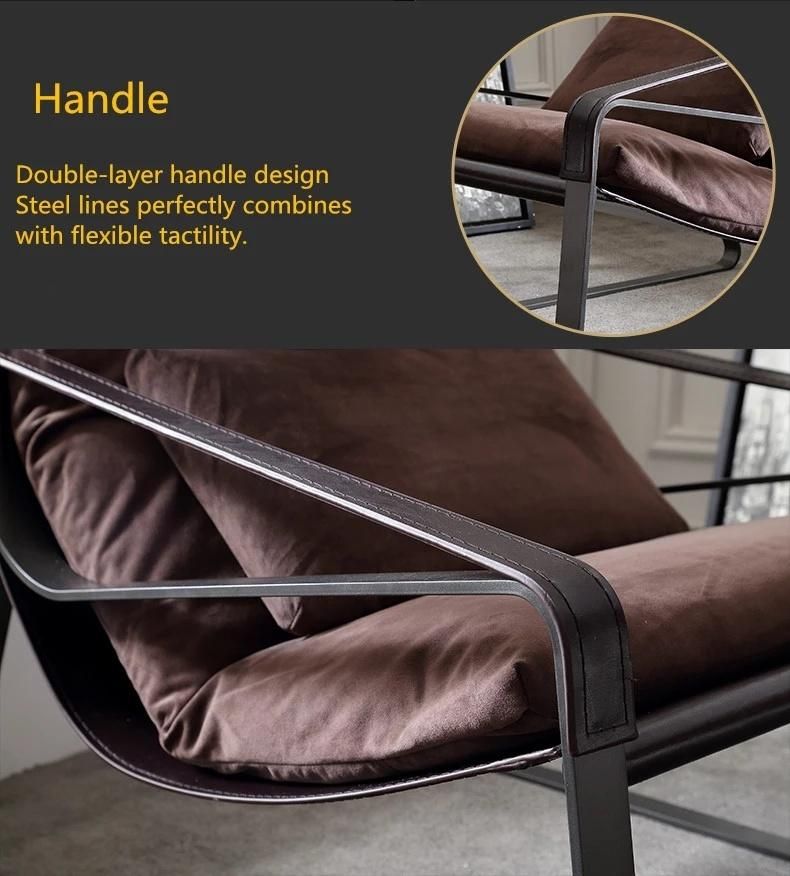 Nordic Modern Designs Living Room Accent Chair Single Recliner Leather Sofa Chair