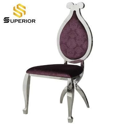 Luxury Wedding Event Guest Silver Metal Frame Dining Room Chairs