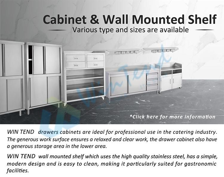 Kitchen Stainless Steel Cupboard Storage Cabinet with Sliding Doors
